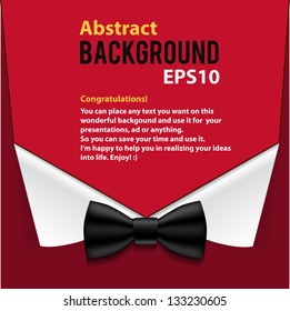 Abstract official  paper elements red background with place for text