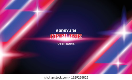 abstract offline gaming banner background with red and blue color