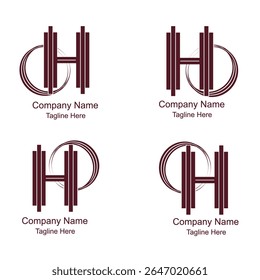 Abstrato OH HO letra monograma design logotipo, logotipo para empresa, design de logotipo vetorial