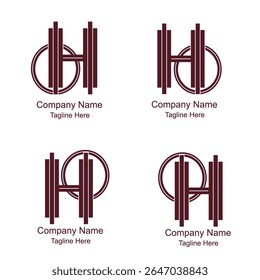 Resumo OH HO letra monograma design logotipo, logotipo para empresa, design de logotipo vetorial. 