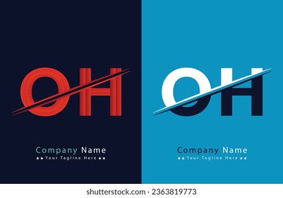 Abstract OH letter logo design template. Vector Logo Illustration.