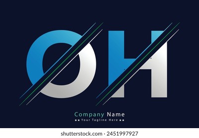 Abstract OH letter logo design template. Vector Logo Illustration.