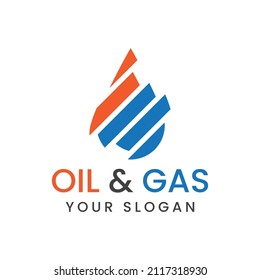 diseño del logotipo del vector de gas y petróleo abstracto
