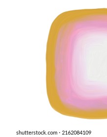 Abstract Oil Painting Style Vector Layout. Semi Circle made of Light Pink, Yellow and Red Brush Lines on a White Background. Modern Minimalist Vector Print ideal for Cover, Banner.