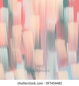 Abstract Oil Painting Texture. Hand Drawn Paint Brushes Background. Pastel Color Palette.