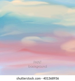 Abstract oil painting texture. Hand drawn paint brushes background. Pastel color palette.