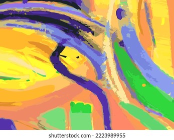 Abstract oil painting vector image background. Oil on canvas texture. Hand drawn oil painting. Color texture. Artwork fragment. Paint brush brush. Modern art.
