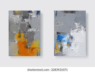 Abstract oil paintings. Creative design elements: posters, invitations, banners, cards, websites, wallpapers, magazines. Modern art. Vector illustration.