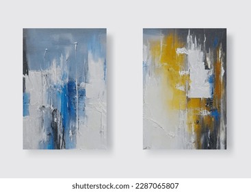 Abstract oil paintings. Creative design elements: posters, invitations, banners, cards, websites, wallpapers magazines Modern art Vector illustration