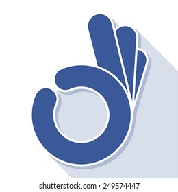 abstract  OK okay hand symbol vector. Perfect , excellent concept