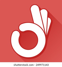 abstract  OK okay hand symbol vector. Prefect, excellent concept