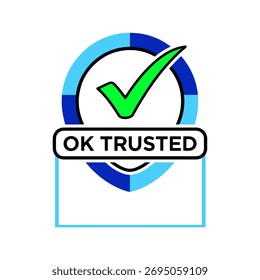 Resumo OK Fundo de design de marca de selo CONFIÁVEL