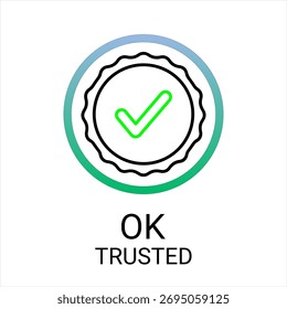 Resumo OK Fundo de design de marca de selo CONFIÁVEL
