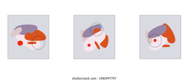 Abstract with an old city theme, red, purple, cream