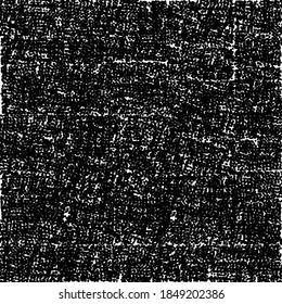 Abstract old cotton knit. Grunge texture. Drawing in black and white.