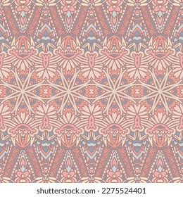 Abstract old fashion victorian style ornamental design. Geometric print abstract decorative vector seamless pattern. Ethnic boho textile