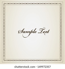 Abstract old fashioned frame vector isolated. Editable vector design with sample text.