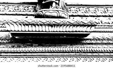 Abstract old historic building architecture grunge artistic distressed overlay grainy vector pattern background and texture. 