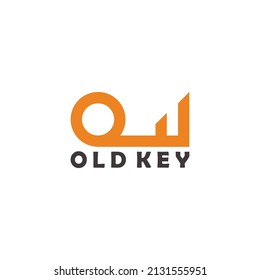 abstract old key simple geometric logo vector