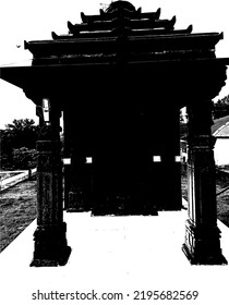 Resumen de la arquitectura de monumentos antiguos granulado artístico estresado sobre el fondo del patrón vectorial de grano y textura. 