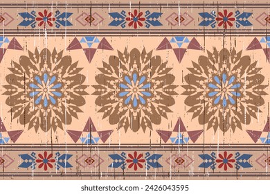 Abstract old style traditional folk. Ethnic vintage retro oriental geometric style seamless pattern. 