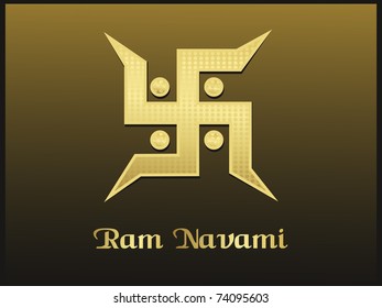 abstract olive green background with isolated golden swastika