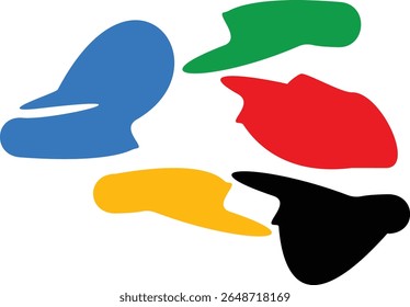 Vetor de fundo de linha colorida olímpica abstrata com alguma área de espaço de cópia