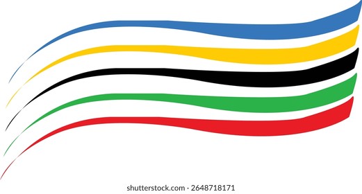 Vetor de fundo de linha colorida olímpica abstrata com alguma área de espaço de cópia