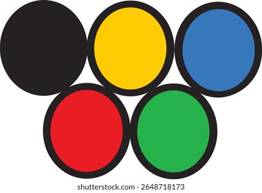 Vetor de fundo de linha colorida olímpica abstrata com alguma área de espaço de cópia
