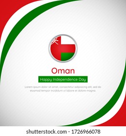 Abstract Oman country flag background. Artistic happy independence day of Oman vector illustration.