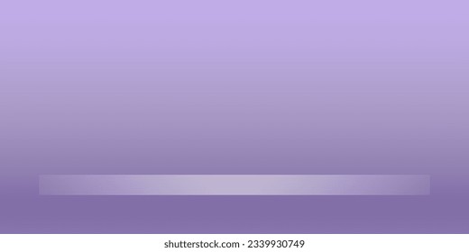 Abstract ombre gradient background or backdrop with vector white shelf for advert product