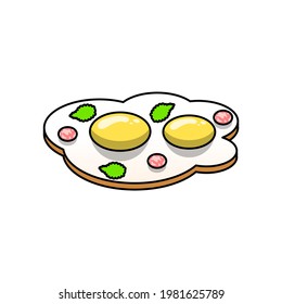 Abstract Omelette Fast Food Cartoon Icon Illustration Symbol Logo Food Flat Vector Design Style