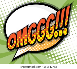 Abstract OMG Pop art, Comic Book Background Vector Illustration
