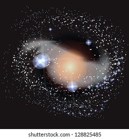 Abstract on the barred spiral galaxy at outer space