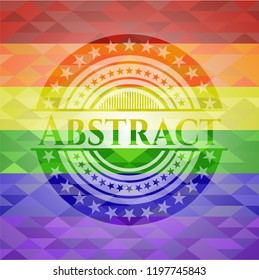 Abstract on mosaic background with the colors of the LGBT flag