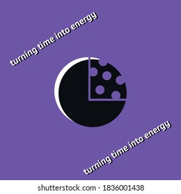 Abstract on purple background. Turning time into energy