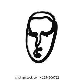 Abstract one continuous line face. Human face in modern contemporary minimalism graphic style. Hand drawn creative vector  isolated on white background. 