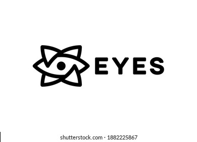 Abstract one eye logo design. Vector graphics for business, company, or brand