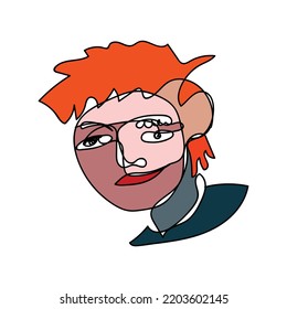 Resumen de una línea de arte. vector abstracto en fondo blanco. 