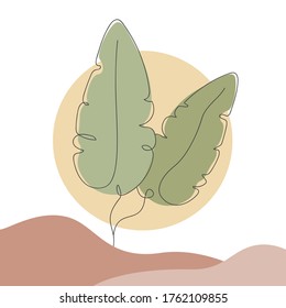 Resumen de formas de hoja de arte de una línea.Ilustración vectorial del diseño de la hoja de arte de una línea.