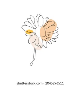Abstract one line art tropical flower