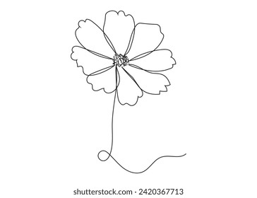 Abstract one line artwork. Vector simple elegant one line art design