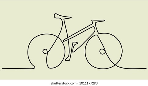 Abstract one line drawing and bike