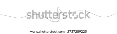 Abstract one line drawing of a musical note, single line illustration of an eighth note featuring a continuous stroke and smooth flowing line for a minimalist audio silhouette.