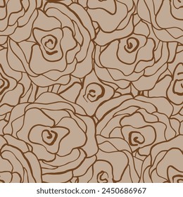 Abstrakte eine Linie, die zwei Farben zeichnet Romantische Spitze Rosenblumen Nahtlose Vektorgrafik Muster isolierter Hintergrund