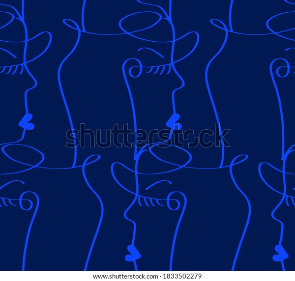 Abstract One Line Drawing Woman Faces Stock Vector Royalty Free 1833502279 Shutterstock 3475