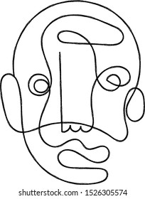 abstract one line face art