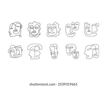 Abstract One Line Face Element Set 