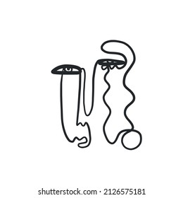 Abstract one line face. Trendy minimalism art. Contemporary drawing. Linear portrait style. Simple face. Logo design. Print for clothes, poster. 