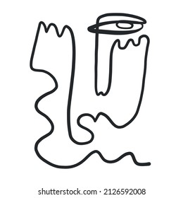 Abstract one line face. Trendy minimalism art. Contemporary drawing. Linear portrait style. Simple face. Logo design. Print for clothes, poster. 